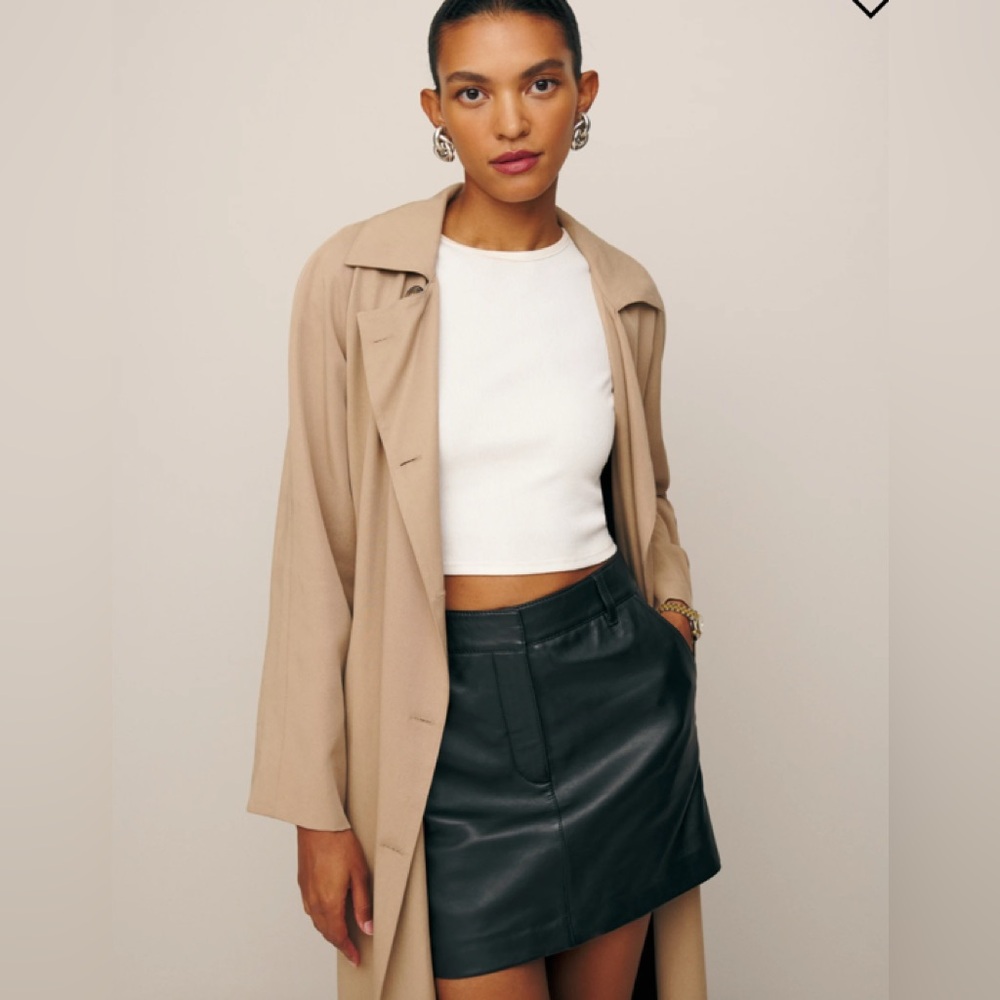 Veda Dover Leather Mid Rise Mini Skirt